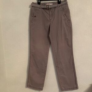 Eastern Mountain Sports Women’s Taupe Chinos Pockets Belt Hiking Pants Size 4